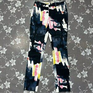 Kate Spade Saturday Watercolor Straight Leg Ankle Trousers Sz 00